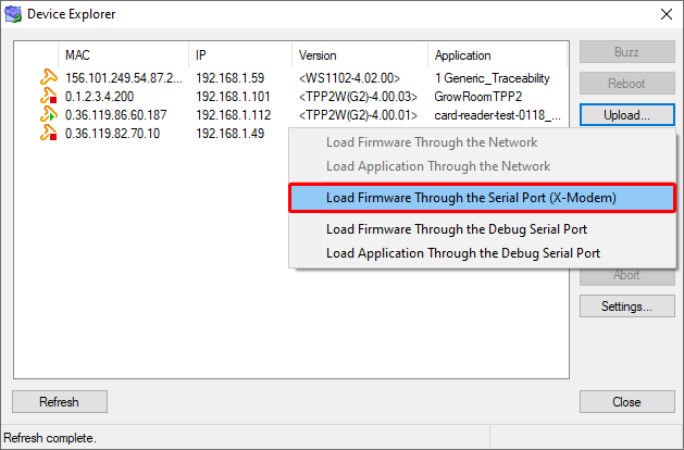Снимок экрана Device Explorer.