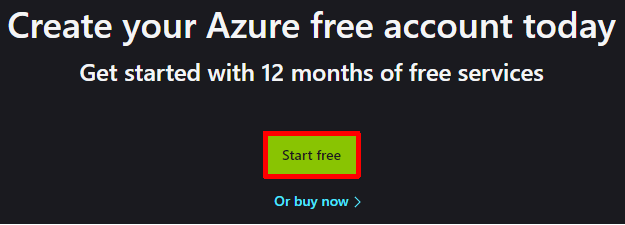 Снимок экрана сайта Microsoft Azure.