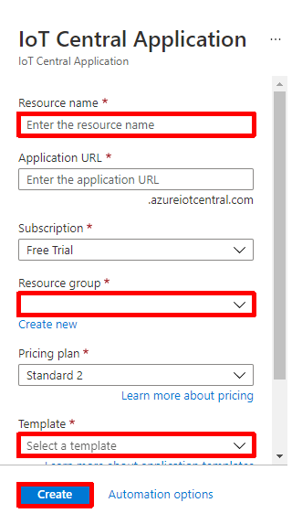 Снимок экрана сайта Microsoft Azure.