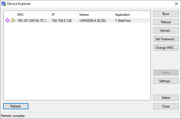 Снимок экрана Device Explorer.
